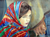 Afganlı Kız - Tuval üzerine yağlıboya 
60x80cm. (2008) - 1000 TL
